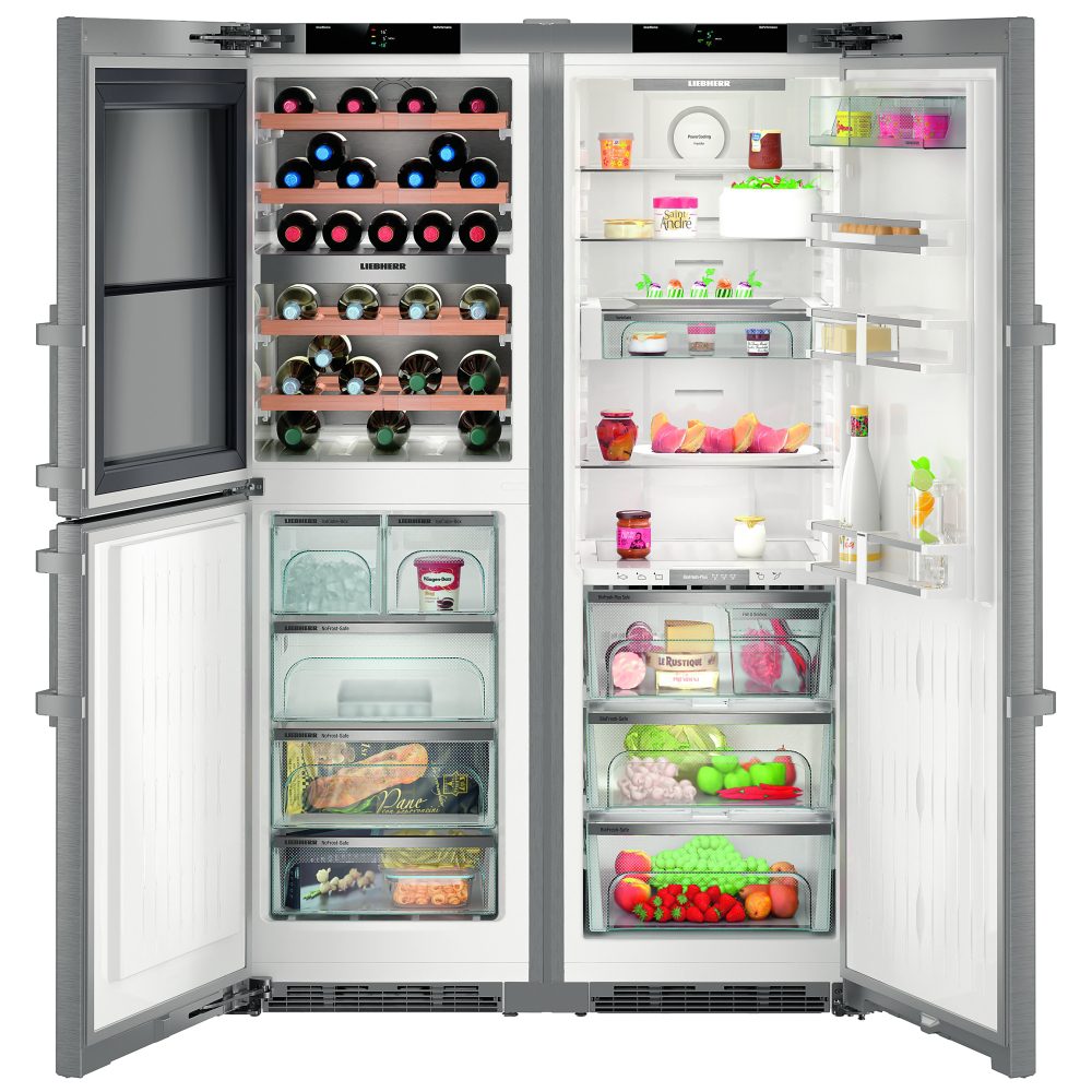 Liebherr 121cm Side By Side Biofresh-Plus Fridge Freezer With Icemaker & Wine Storage SBSES8496 – STAINLESS STEEL