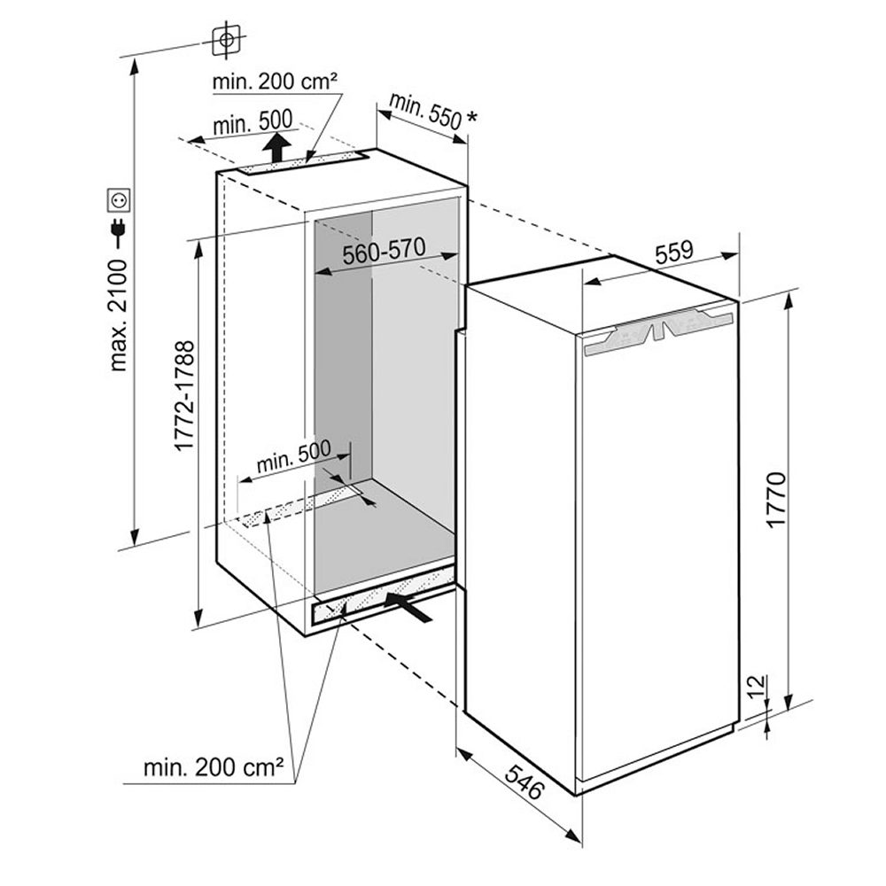 Liebherr 178cm Plus Integrated In Column Frost Free Freezer SIFNF5128