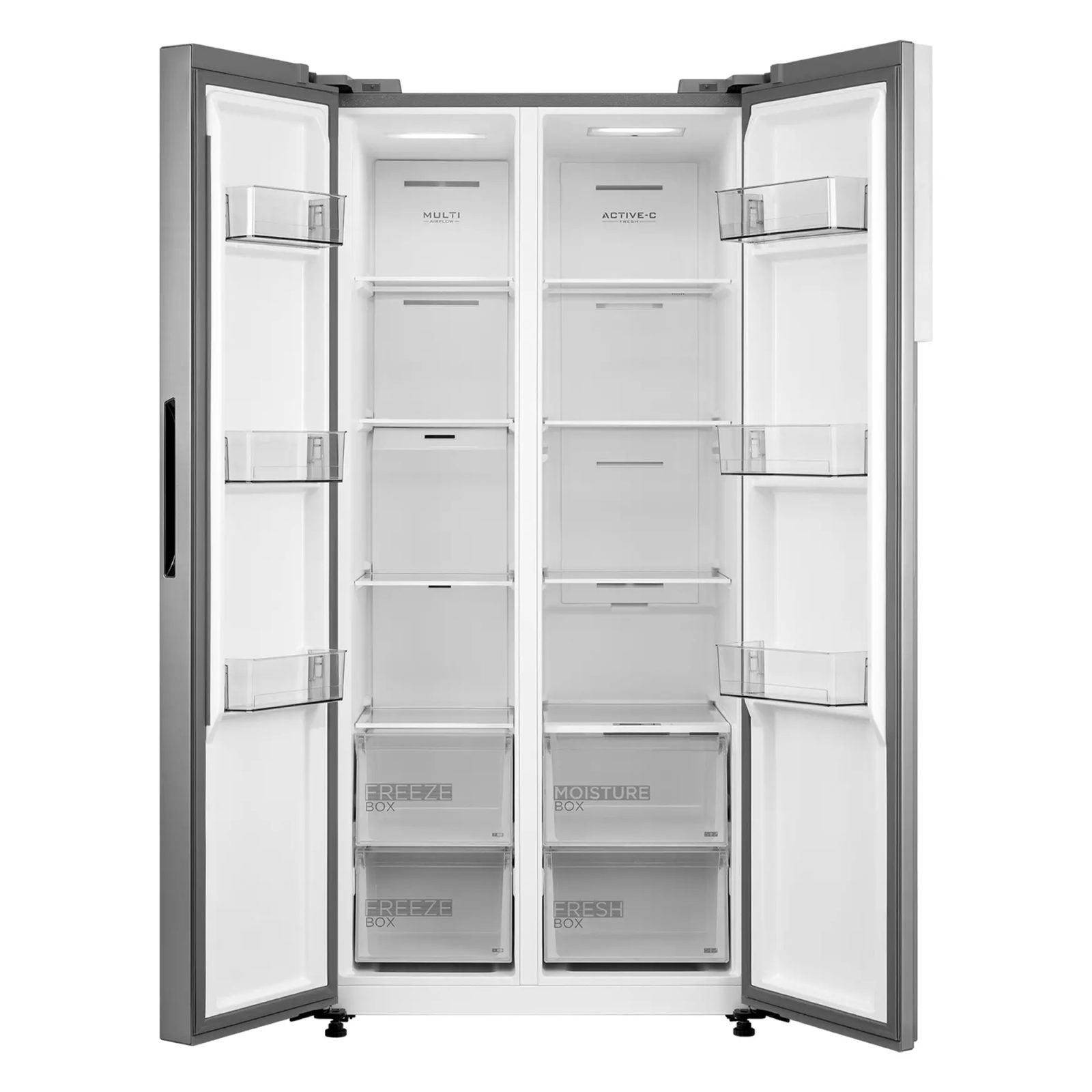 Midea 83.5cm Total No Frost Side By Side American Style Fridge Freezer MDRS619FIE46 - Stainless Steel
