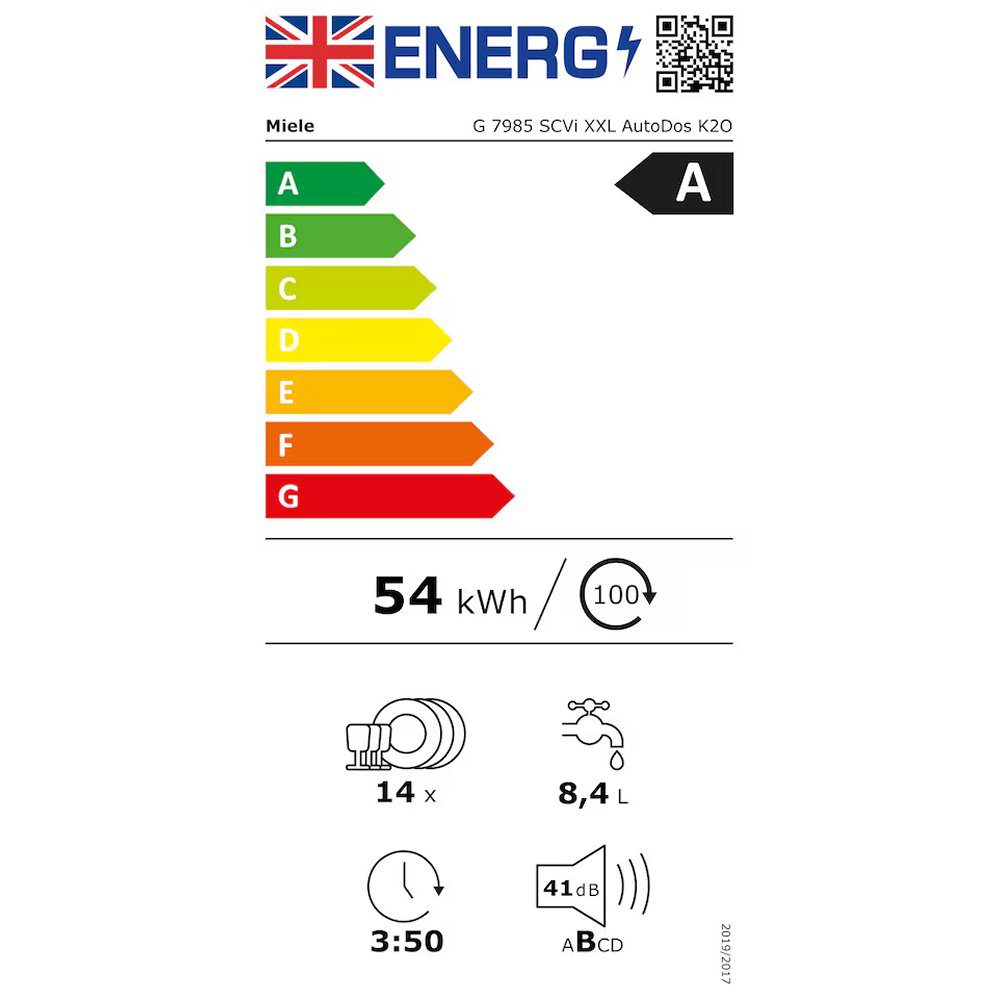 Miele 60cm Fully Integrated XXL Autodos Dishwasher G7985SCVIK2OXXL