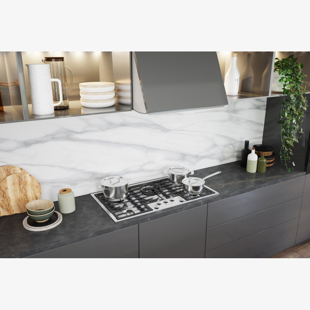 Miele 89cm Low Profile 5 Burner Gas Hob KM2354-1 – Stainless Steel