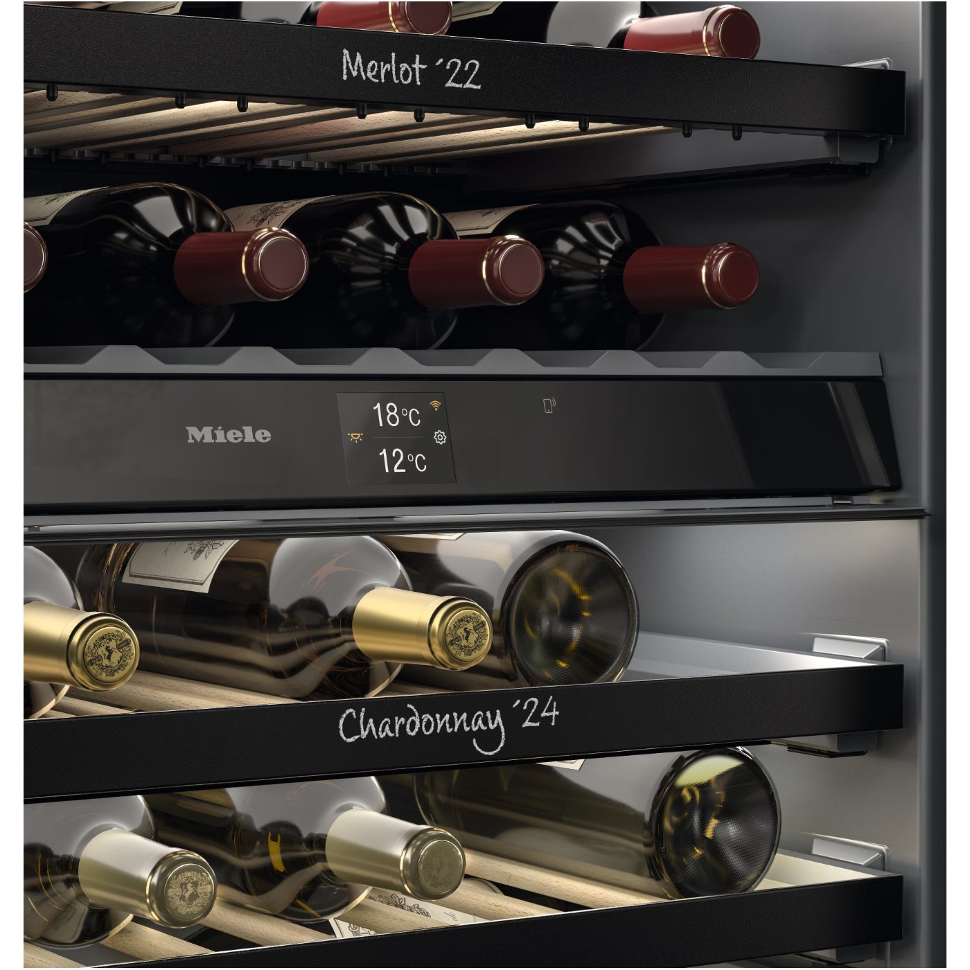 Miele 60cm Undercounter Dual Zone Wine Cabinet KWTUS7074FOBSW – Black