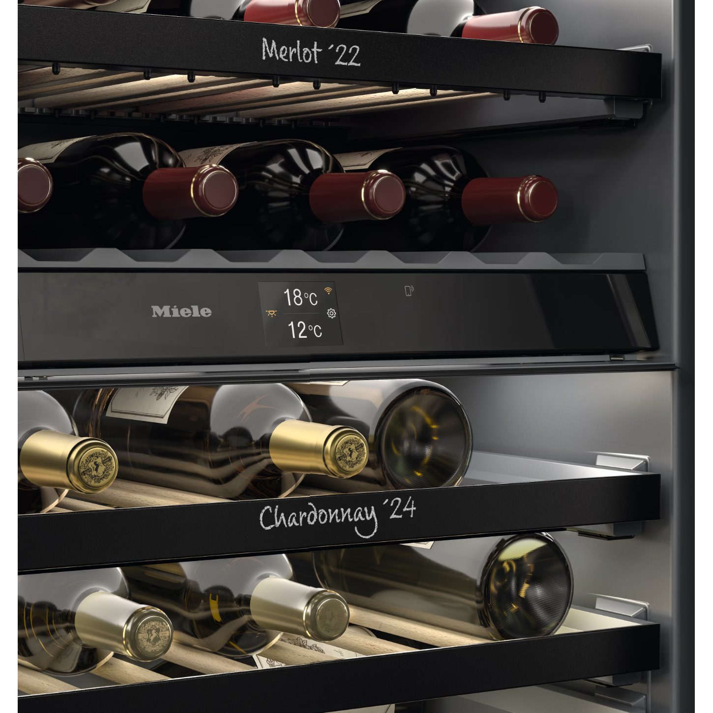 Miele 60cm Undercounter Dual Zone Wine Cabinet KWTUS7096EOBSW – Black