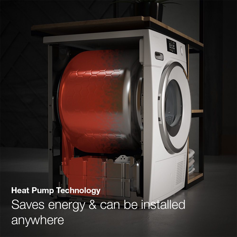 Miele 9kg Heat Pump Condenser Tumble Dryer TWR780WP – White