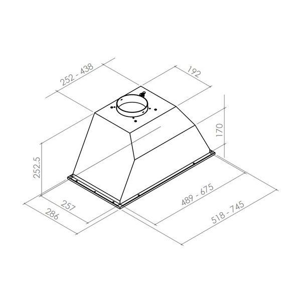 Miro TEMPO 74cm Canopy Hood 275740 Stainless Steel