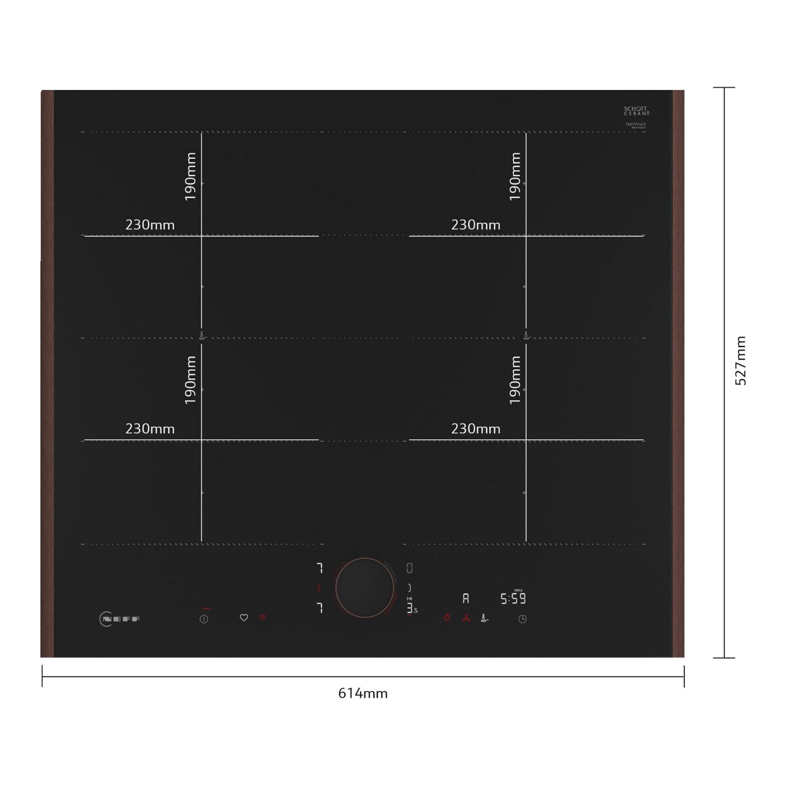 Neff 61cm N90 Flex Design 4 Zone Flex Induction Hob T66YYY4C0 – MULTICOLOURED
