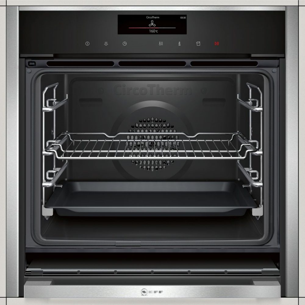 Neff N90 Slide & Hide Pyrolytic VarioSteam Single Oven B58VT68H0B – STAINLESS STEEL