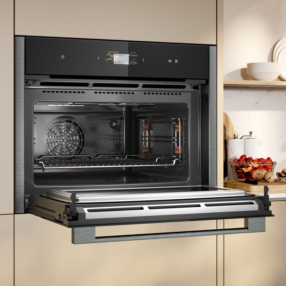Neff N90 Pyrolytic Combination Microwave Oven For Tall Housing C24MS71G0B – Graphite