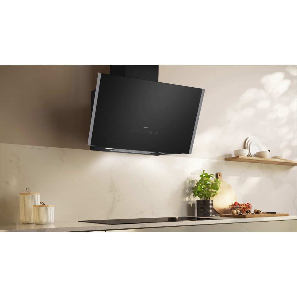 Neff 90cm N90 Angled Chimney Hood D98IPT2S0B – BLACK