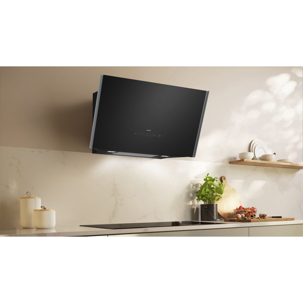Neff 90cm N90 Angled Chimney Hood D98IPT2S0B – BLACK