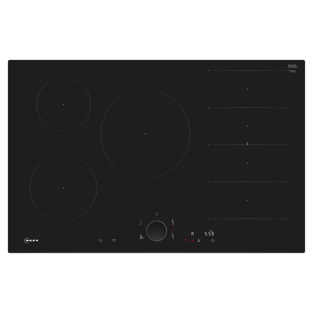 Neff 80cm 5 Zone FlexInduction Hob T68FUV4L0 – Black