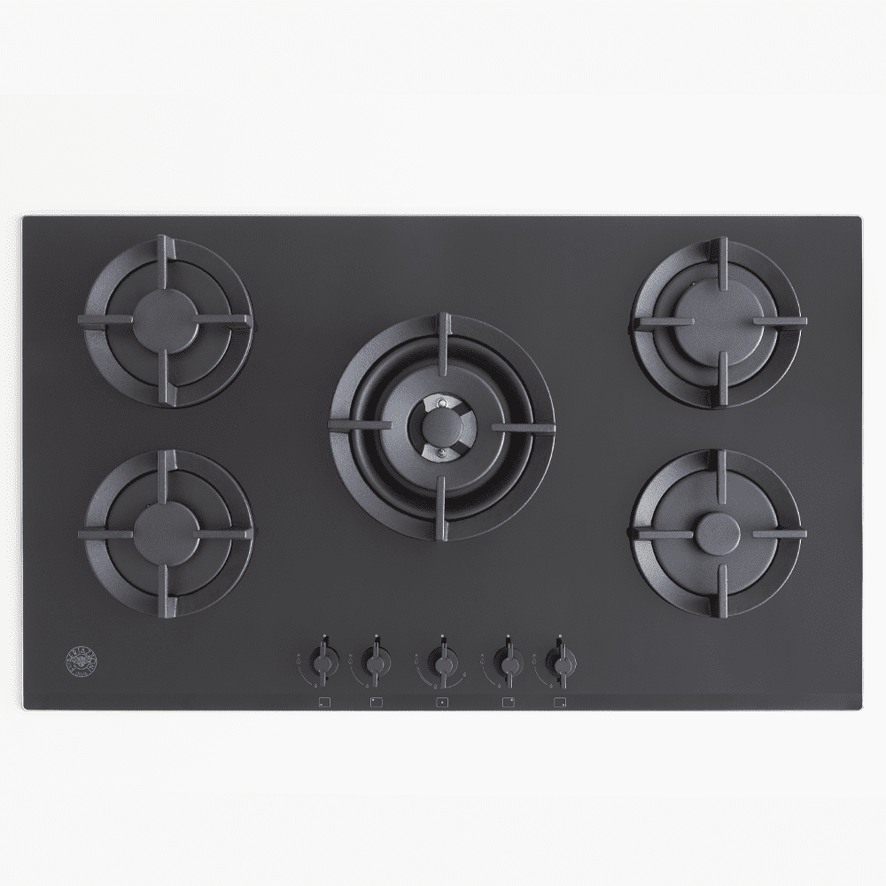 Bertazzoni 90cm Modern Series 5 Burner Gas On Glass Hob P905CMODGNE – Black