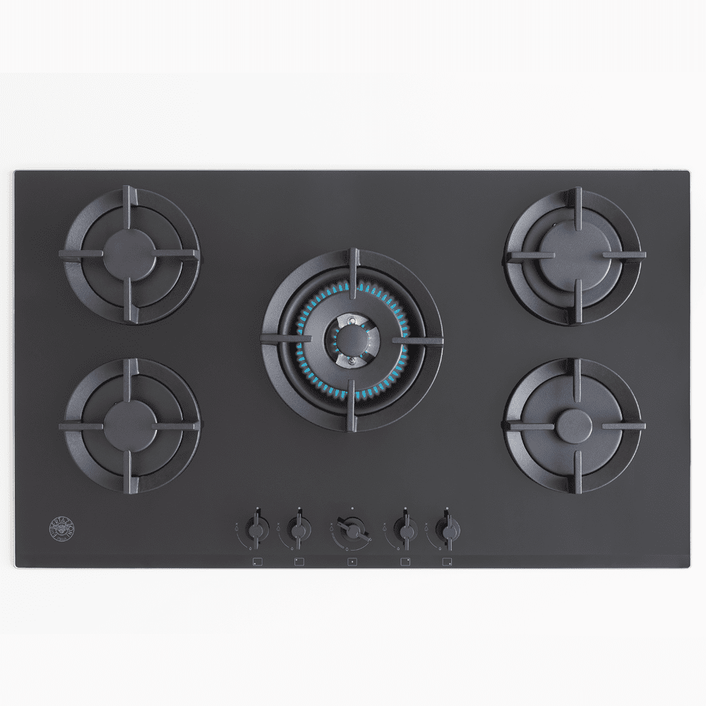 Bertazzoni 90cm Modern Series 5 Burner Gas On Glass Hob P905CMODGNE – Black