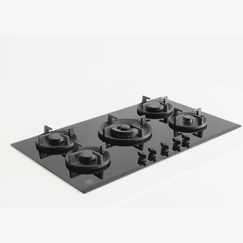 Bertazzoni 90cm Modern Series 5 Burner Gas On Glass Hob P905CMODGNE – Black