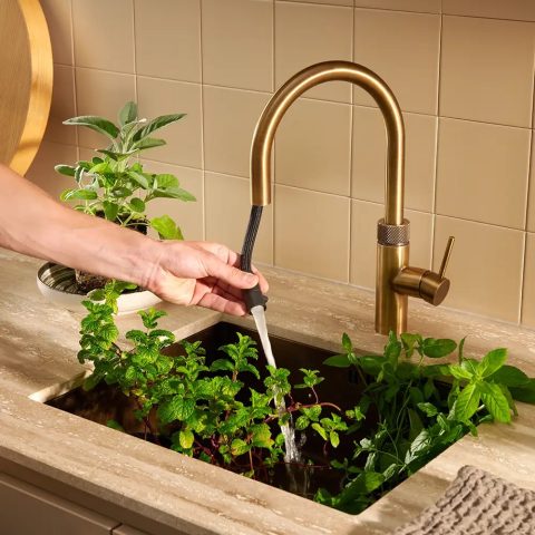 Quooker Flex Round 3-in-1 Boiling Water Tap PRO3 FLEX PTN FXRPTB – Patinated Brass