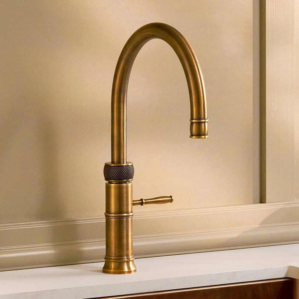 Quooker CFNRPTB Combi+ Classic Fusion Round Boiling Water Tap COMBI+ CLASSIC FUSION ROUND PTN – PATINATED BRASS.