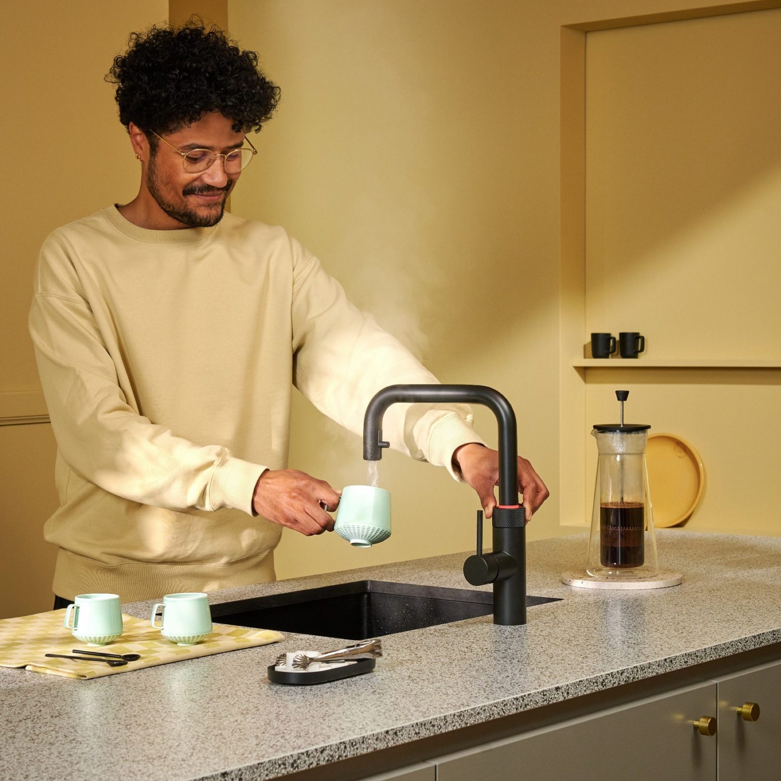 Quooker FXSBLK Flex Square 3-in-1 Boiling Water Tap PRO3 FLEX SQUARE BLK – BLACK