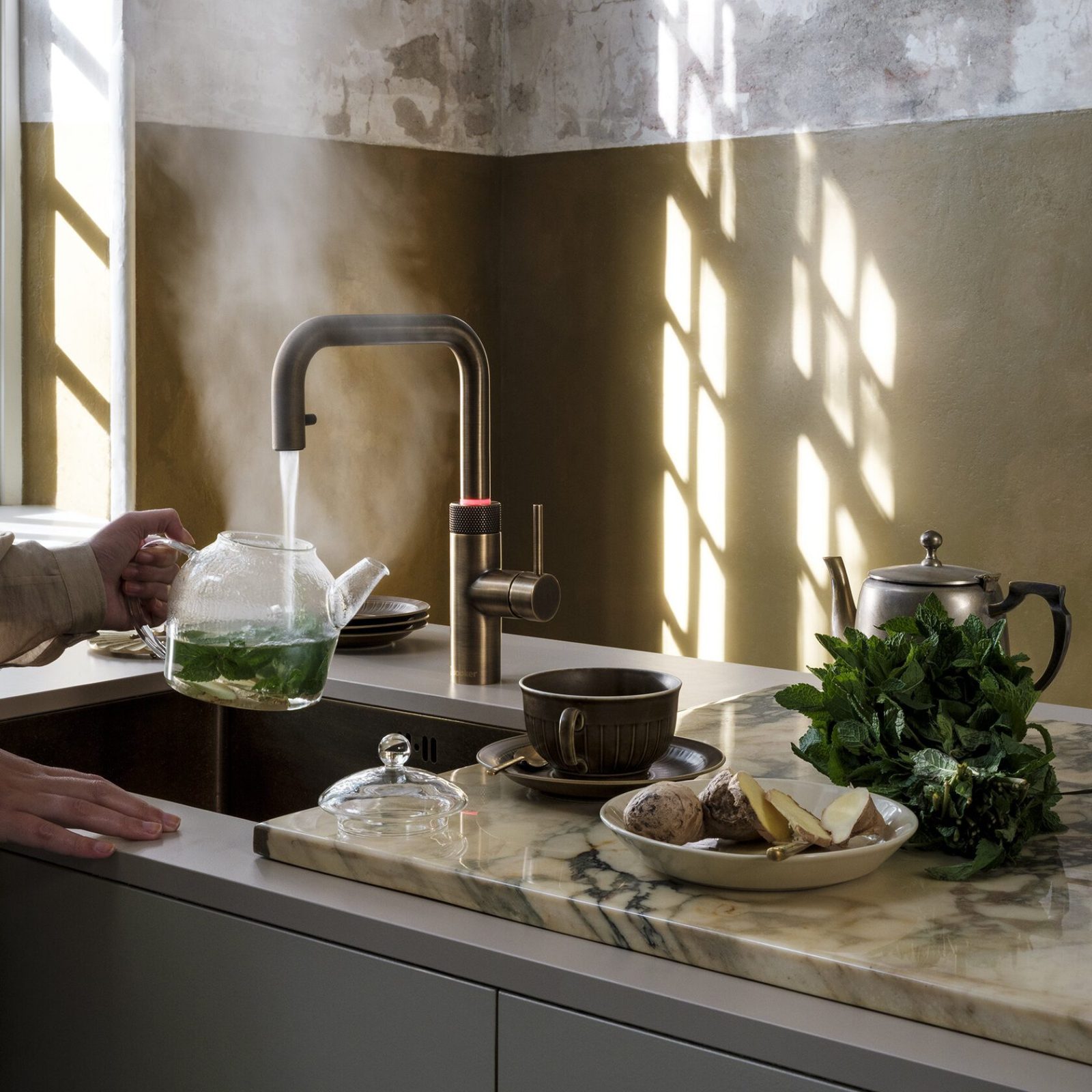 Quooker FXSPTB Combi+ Flex Square Boiling Water Tap COMBI+ FLEX SQUARE PTB – PATINATED BRASS