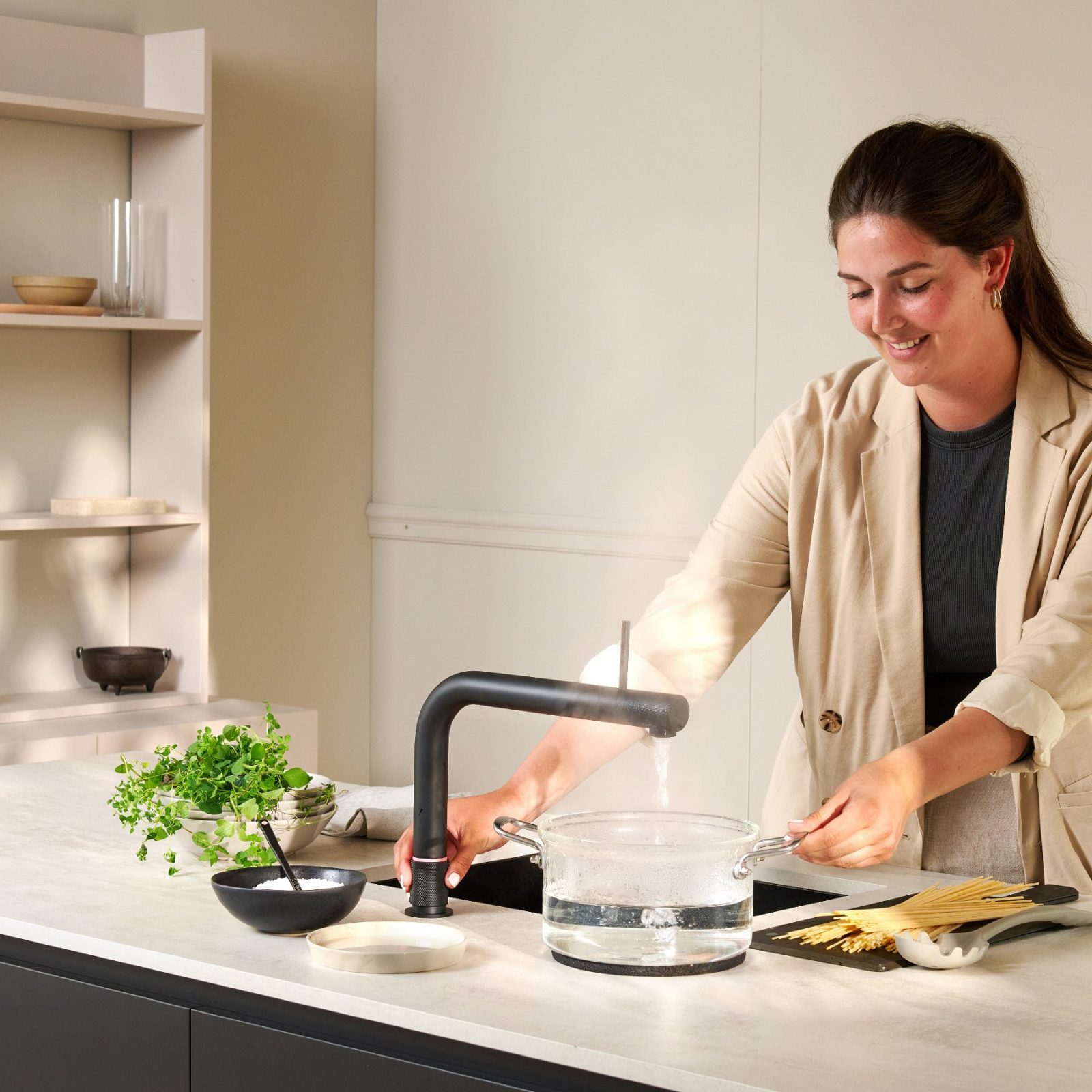 Quooker FTBLK Combi+ Front Boiling Water Tap COMBI+ FRONT BLK – BLACK