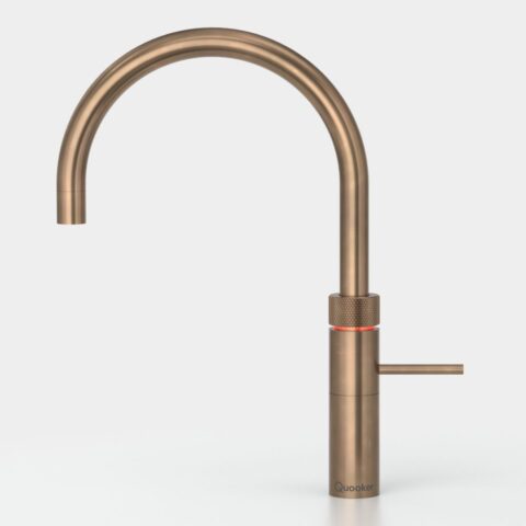 Quooker  FNRPTB Round Fusion 3-in-1 Boiling Water Tap PRO3 FUSION ROUND PTN – PATINATED BRASS.