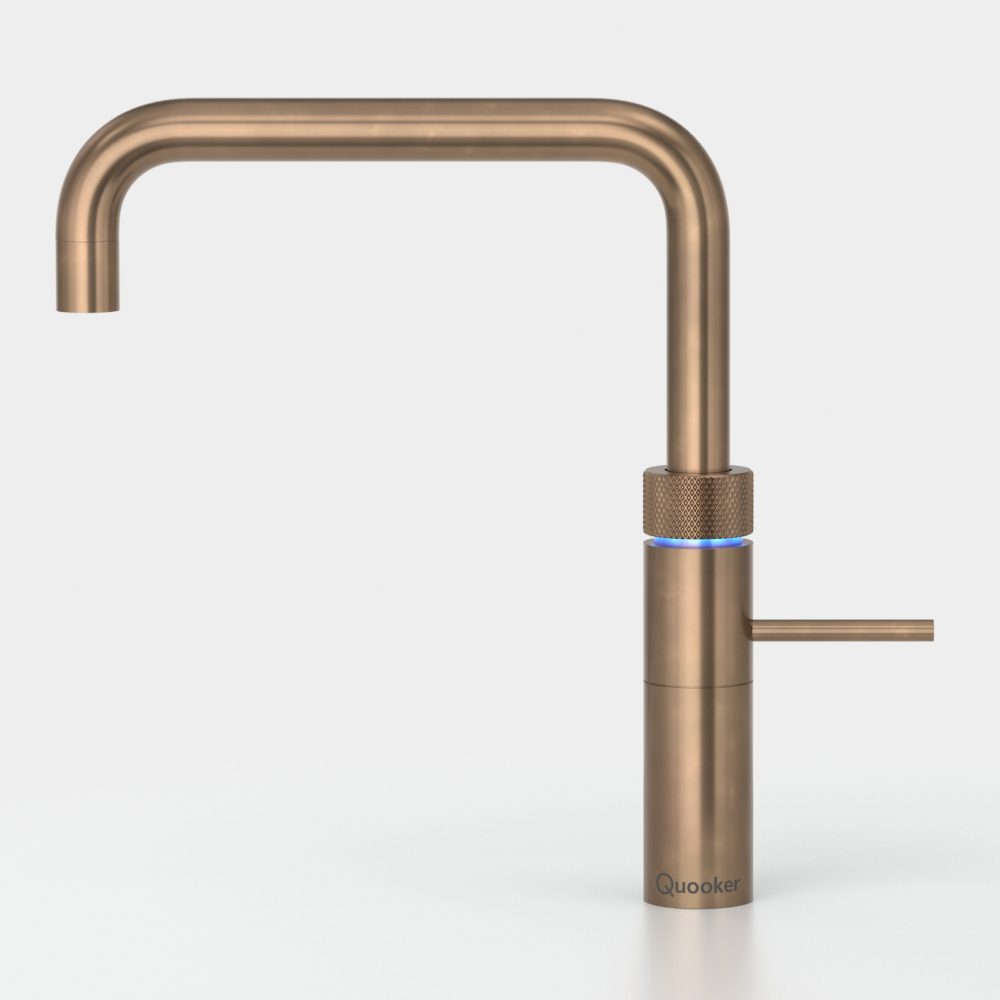 Quooker Combi Fusion Square 3-in-1 Boiling Water Tap COMBI 2.2 FUSION SQUARE PTN FNSPTB – Patinated Brass