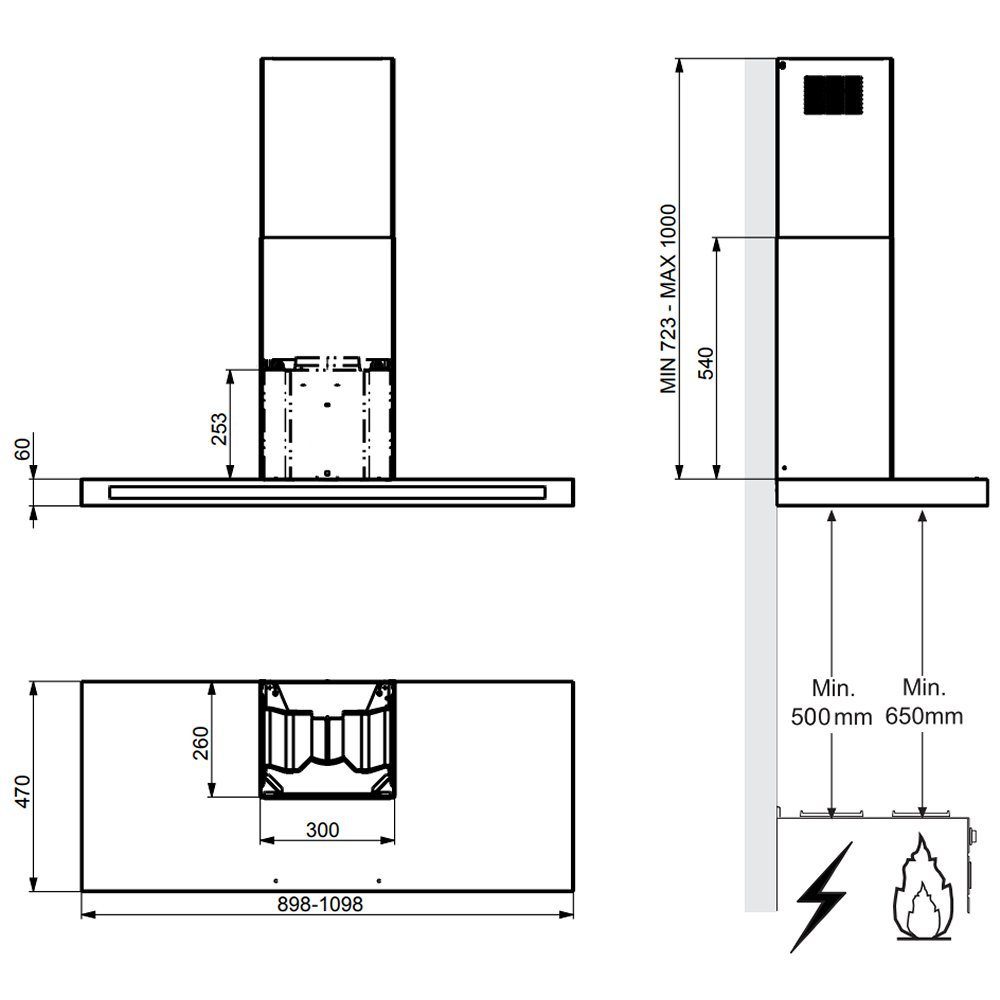 Rangemaster 100cm Hi Lite Flat Chimney Hood HLTHDS100SL/ – Slate