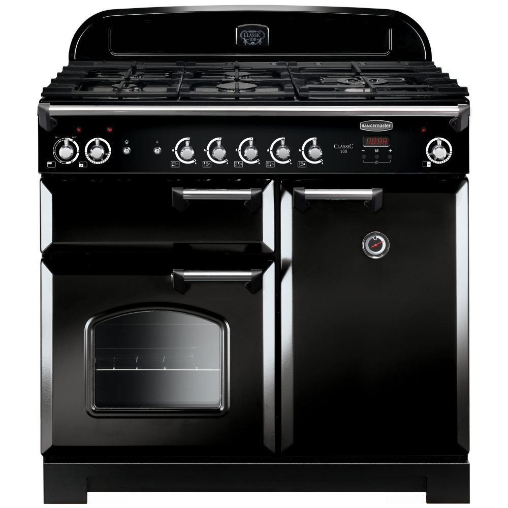 Rangemaster Classic 100cm Dual Fuel Range Cooker 116880 CLA100DFFBL/C – Black