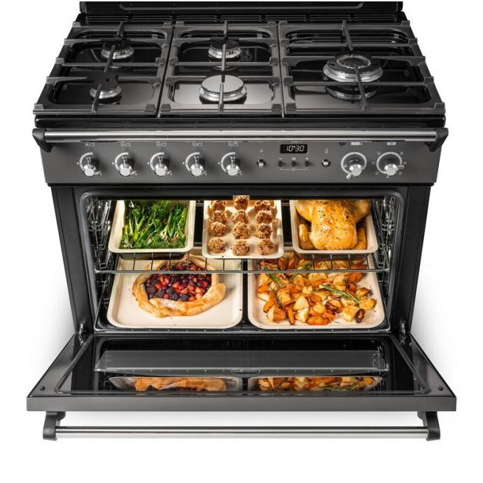 Rangemaster Classic FX 90cm Dual Fuel Range Cooker 12822 CLAS90FXDFFBL/C – Black