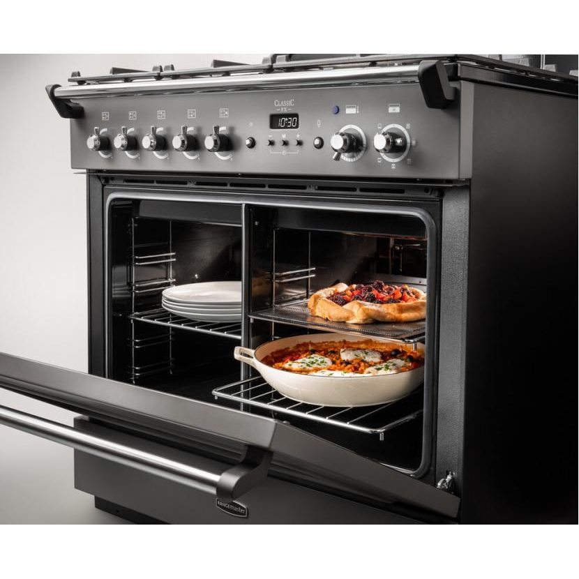 Rangemaster Classic FX 90cm Dual Fuel Range Cooker 12822 CLAS90FXDFFBL/C – Black