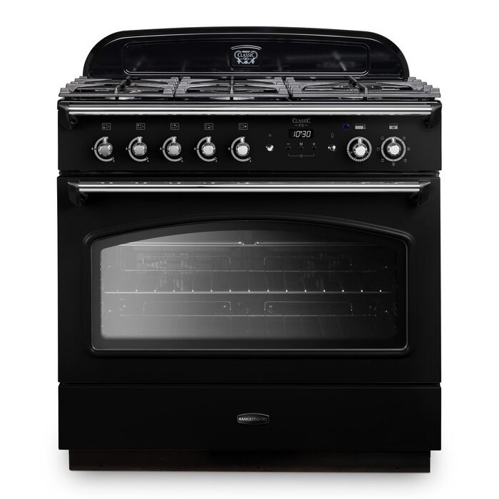 Rangemaster Classic FX 90cm Dual Fuel Range Cooker 12822 CLAS90FXDFFBL/C – Black