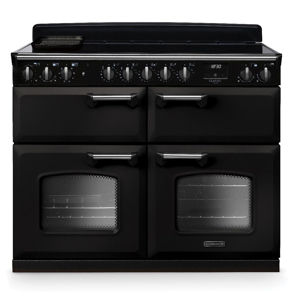 Rangemaster Classic Deluxe BC 110cm Induction Range Cooker Chrome Trim 14926 CLDLB110EIPCBL/CM1 – Charcoal Black