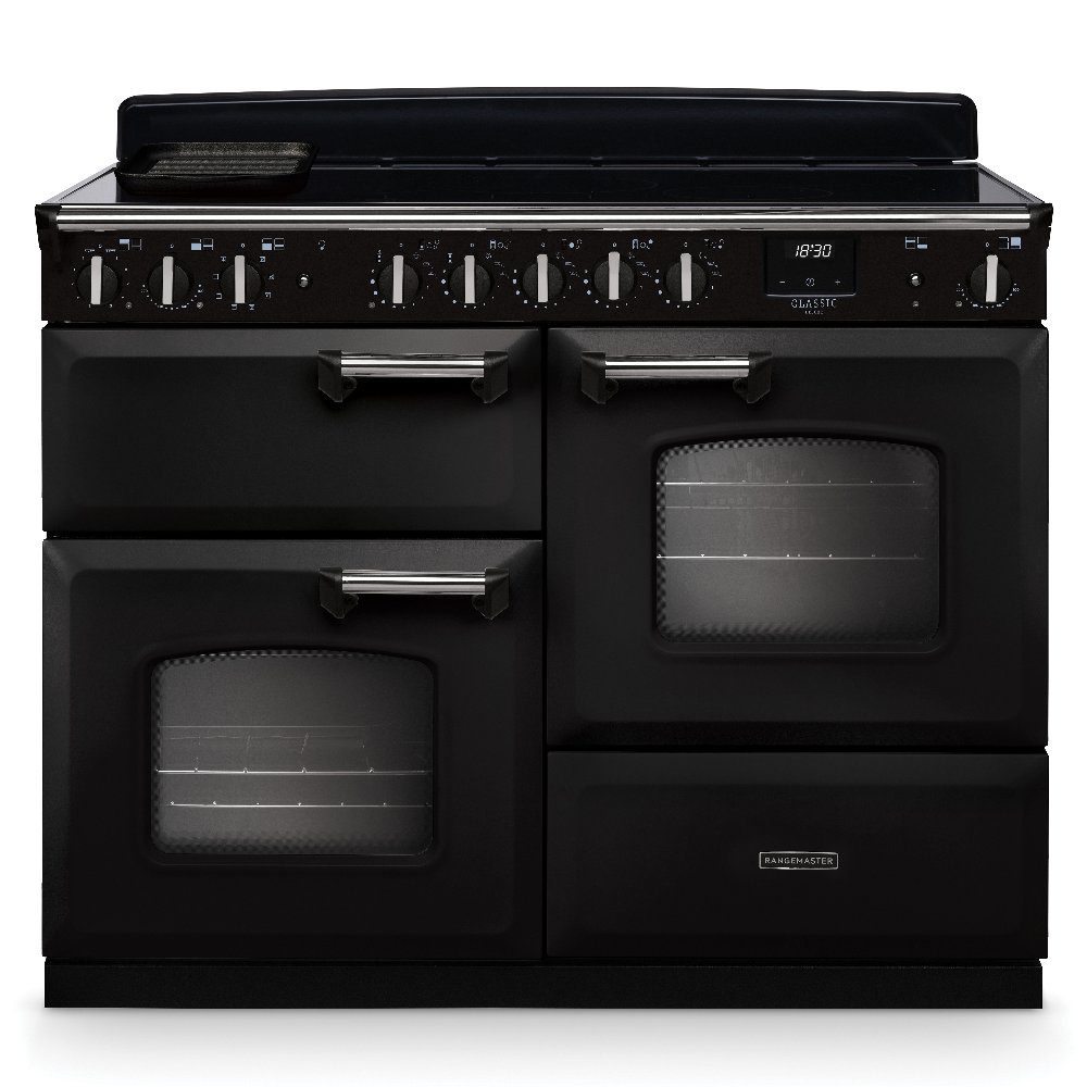 Rangemaster Classic Deluxe OC 110cm Induction Range Cooker Chrome Trim 14758 CLDLO110EIPCBL/CM1 – Charcoal Black