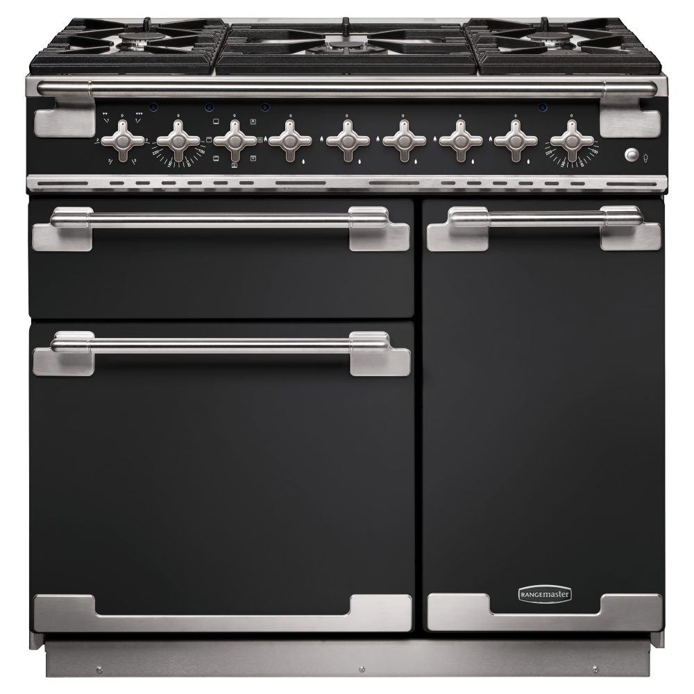 Rangemaster Elise 90cm Dual Fuel Range Cooker 127090 ELS90DFFCB/ – Charcoal Black