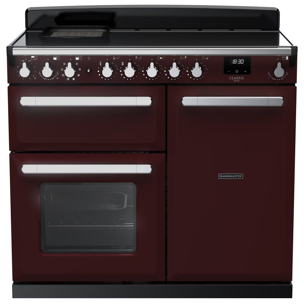 Rangemaster Estel Deluxe 100cm Induction Range Cooker With Chrome Trim 15115 ESDL100EIPBOR/CM1 – Bordeaux