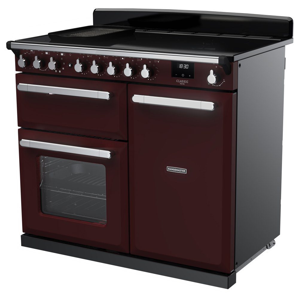 Rangemaster Estel Deluxe 100cm Induction Range Cooker With Chrome Trim 15115 ESDL100EIPBOR/CM1 – Bordeaux