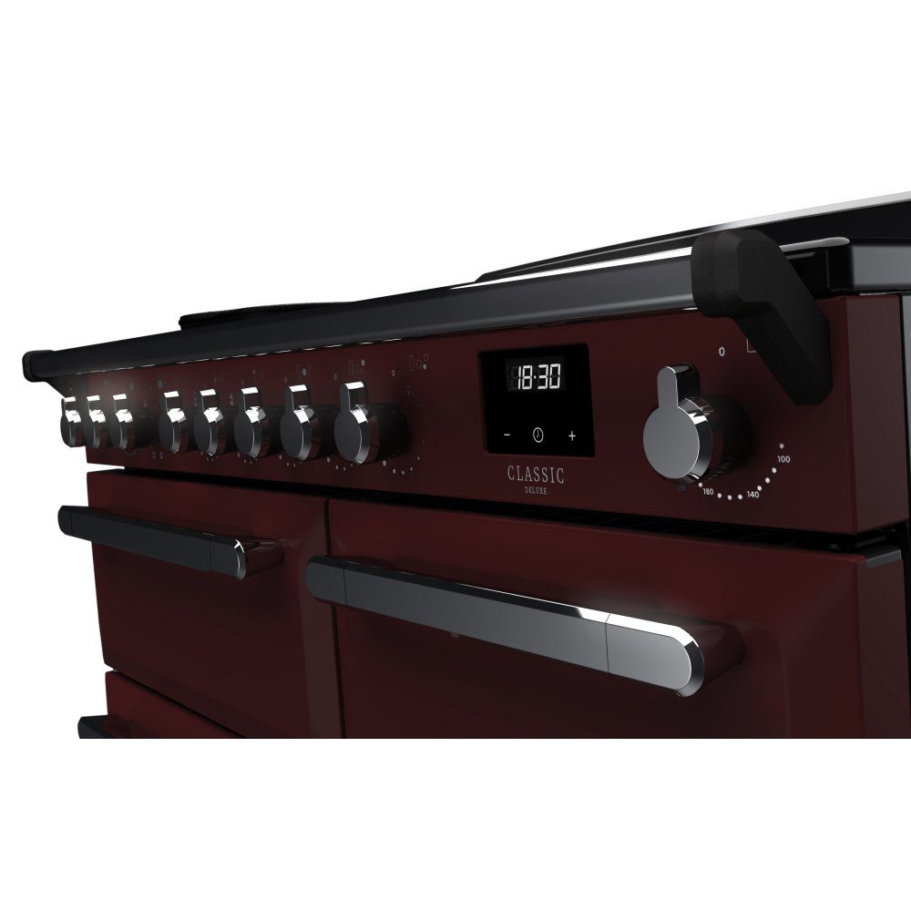 Rangemaster Estel Deluxe 100cm Induction Range Cooker With Chrome Trim 15115 ESDL100EIPBOR/CM1 – Bordeaux