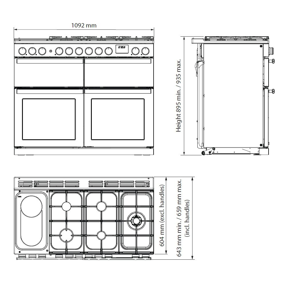 Rangemaster Nexus 110cm BC Dual Fuel Range Cooker 16457 NEXB110DFSTST/CM1 – Stainless Steel
