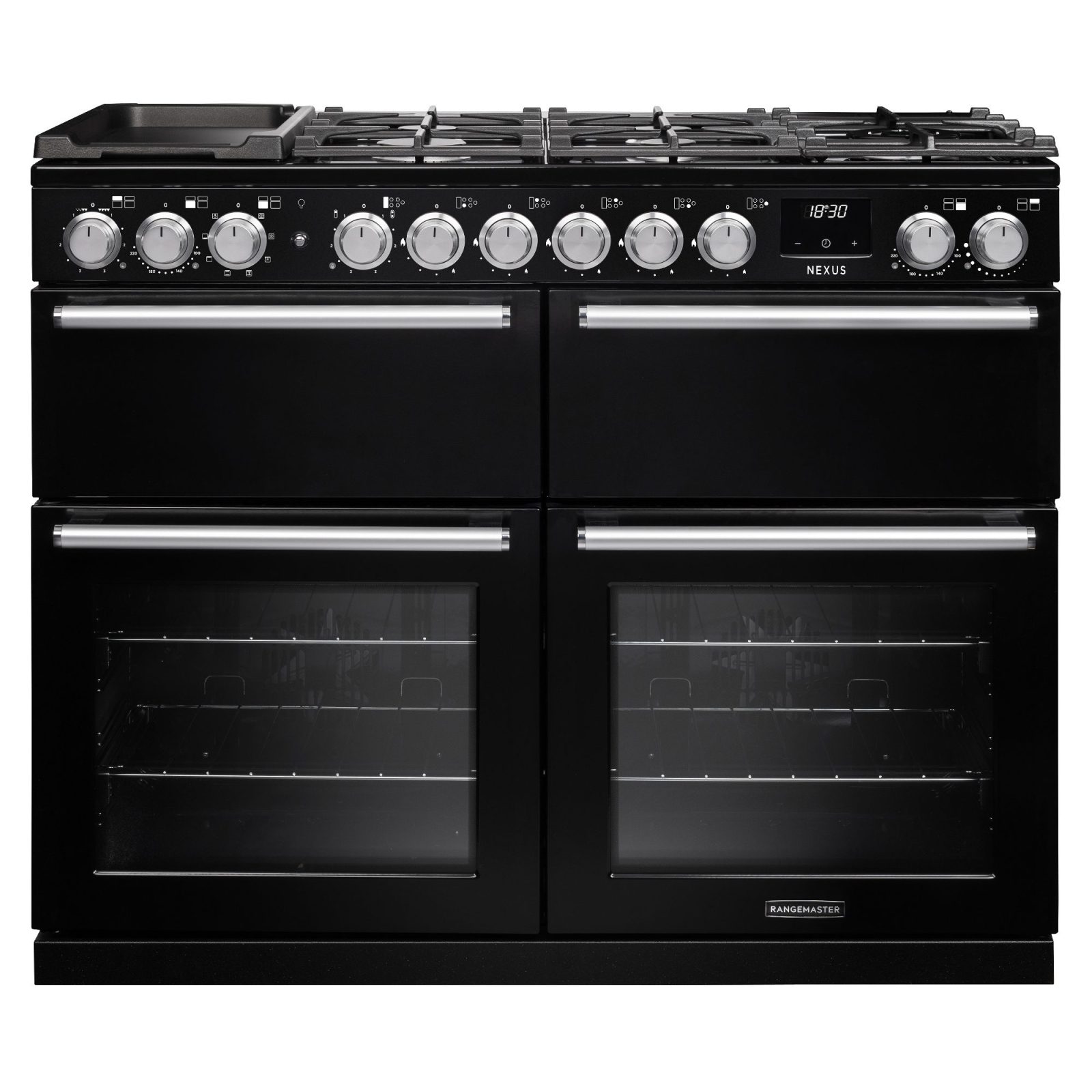 Rangemaster Nexus 110cm BC Dual Fuel Range Cooker 16459 NEXB110DFPCBL/CM1 – Charcoal Black