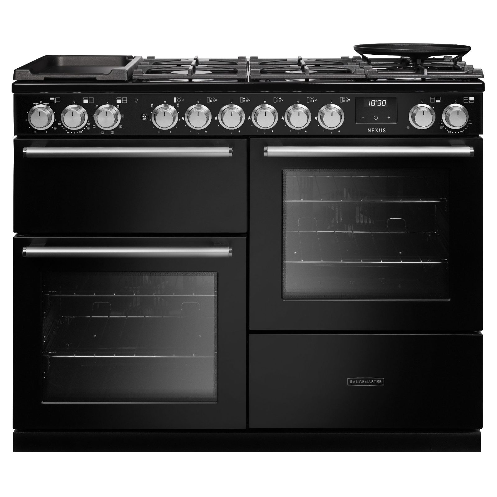 Rangemaster Nexus 110cm OC Dual Fuel Range Cooker 16417 NEXO110DFPCBL/CM1 – Charcoal Black