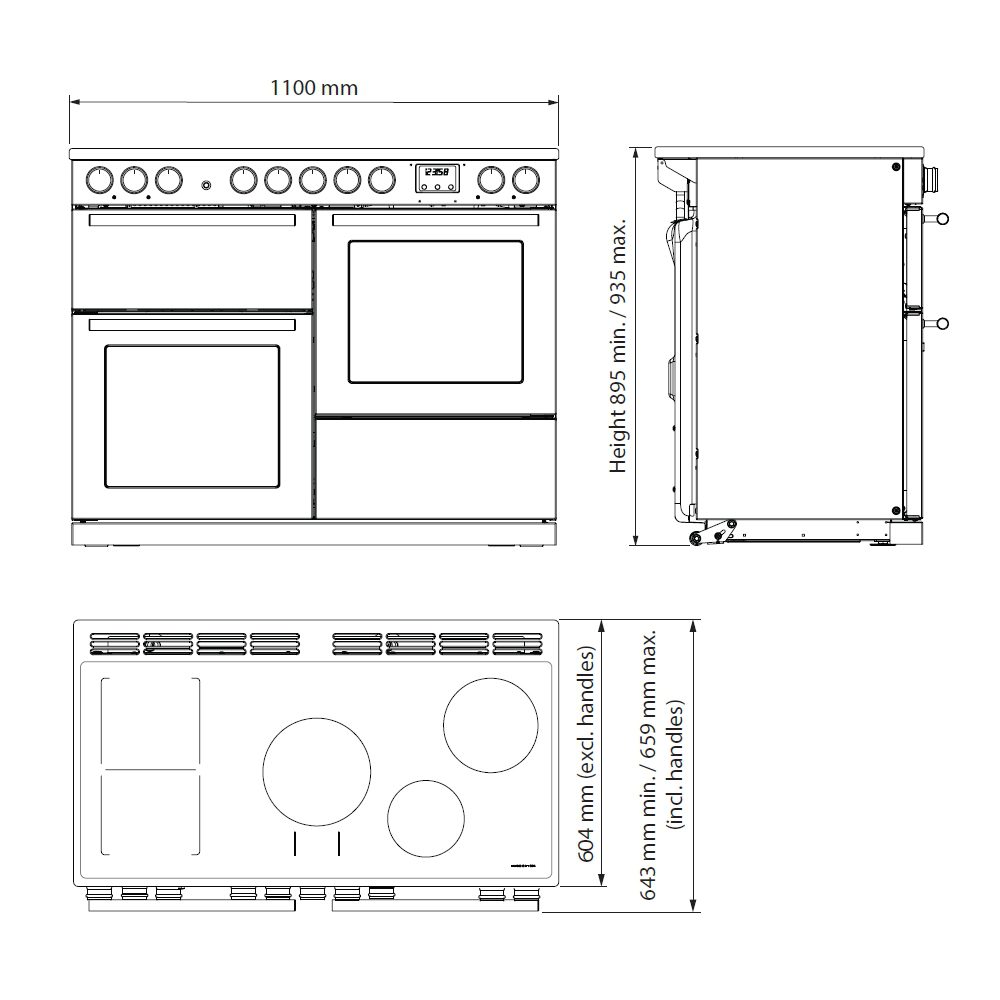 Rangemaster Nexus 110cm OC Induction Range Cooker 16436 NEXO110EISTST/CM1 – Stainless Steel