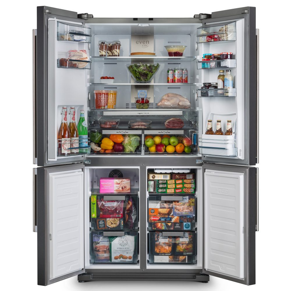 Rangemaster 127860 French Style 4 Door Fridge Freezer With Vacuum Sealer RSXSDL21BL/C – BLACK