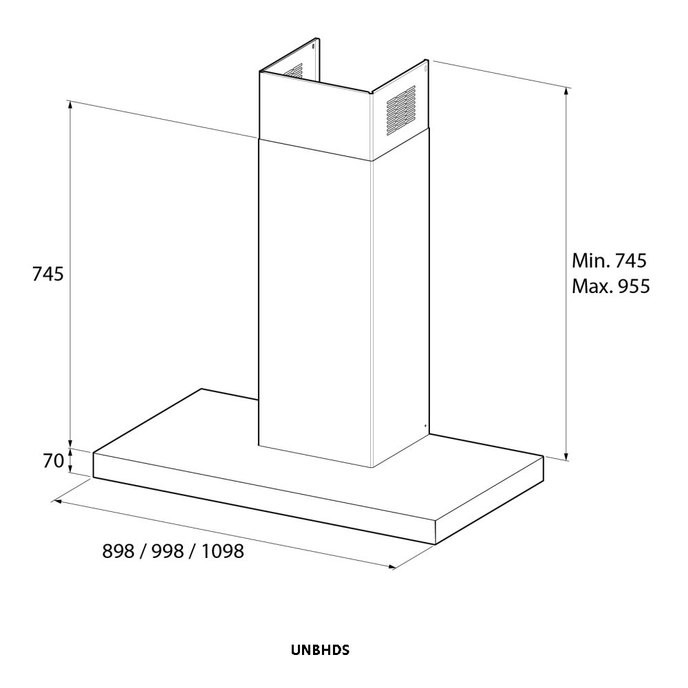 Rangemaster 90cm Flat Chimney Hood 105320 UNBHDS90SS/ – Stainless Steel