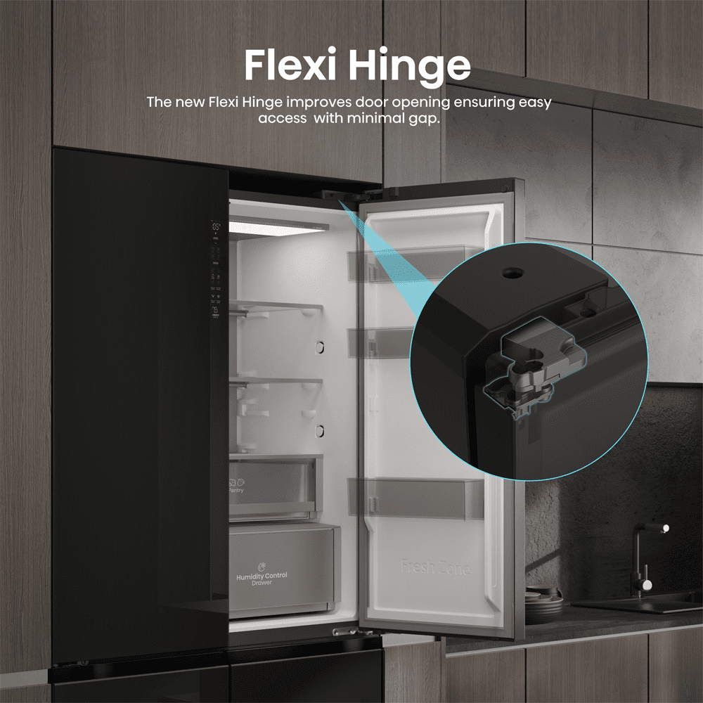 Hisense Kitchenfit Four Door American Style Fridge Freezer RQ768N4GBE- Black
