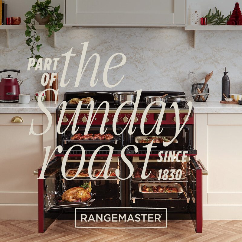 Rangemaster Estel Deluxe BC 110cm Dual Fuel Range Cooker With Chrome Trim 15253 ESDLB110DFPMSB/CM1 – Misty Blue