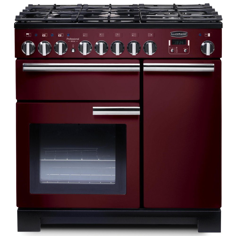 Rangemaster Professional Deluxe 90cm Dual Fuel Range Cooker 97620 PDL90DFFCY/C – Cranberry