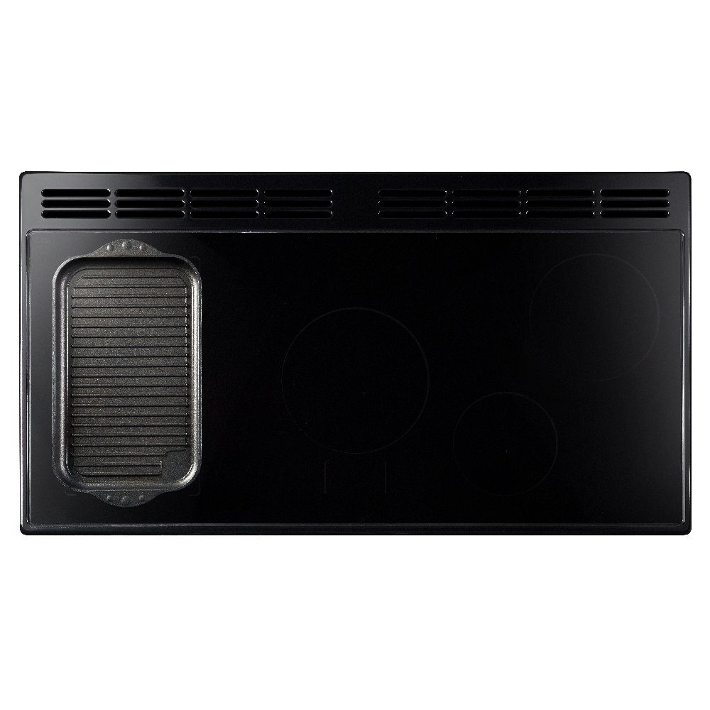 Rangemaster Classic Deluxe BC 110cm Induction Range Cooker Antique Brass Trim 18383 CLDLB110EIPGBL/AB1 – Black
