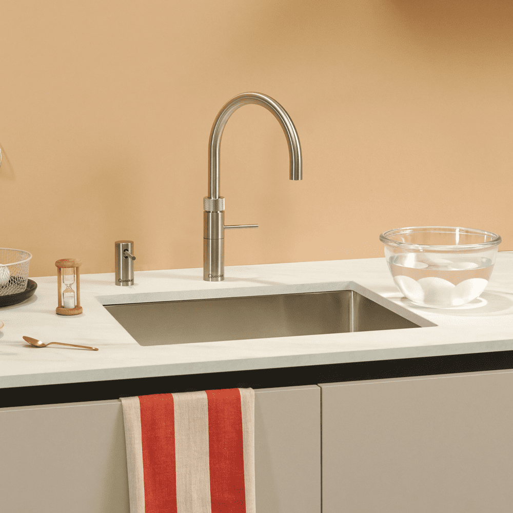 Quooker FNRSST Combi+ Fusion Round Boiling Water Tap COMBI+ FUSION ROUND SS – STAINLESS STEEL.