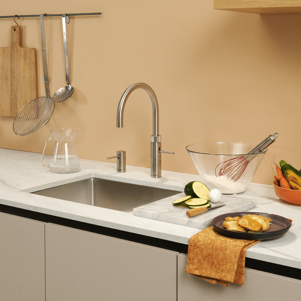 Quooker FNRSST Combi+ Fusion Round Boiling Water Tap COMBI+ FUSION ROUND SS – STAINLESS STEEL.