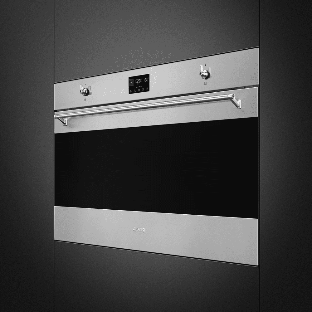 Smeg 90cm Classic Pyrolytic Multifunction Single Oven SFP9302TX – Stainless Steel