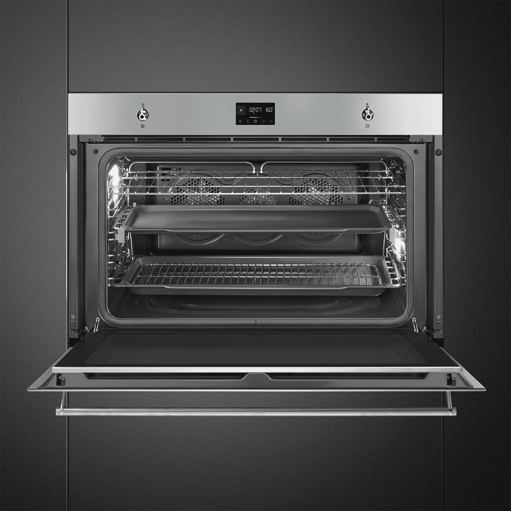 Smeg 90cm Classic Pyrolytic Multifunction Single Oven SFP9302TX – Stainless Steel